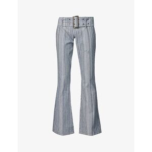 Jaded London Blue Flare Wide Leg Pants